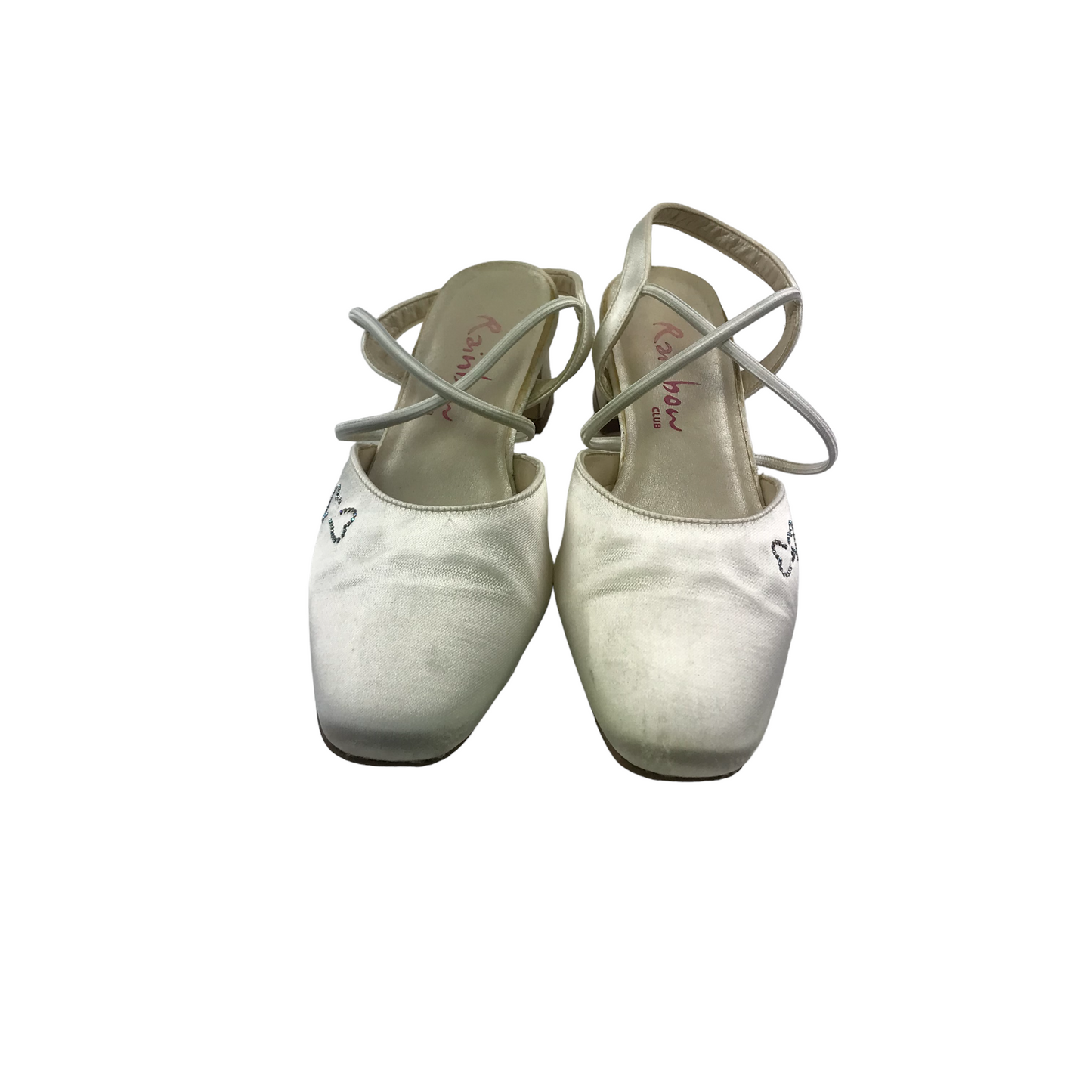 Rainbow Club White Heel Sandals Shoe Size 1