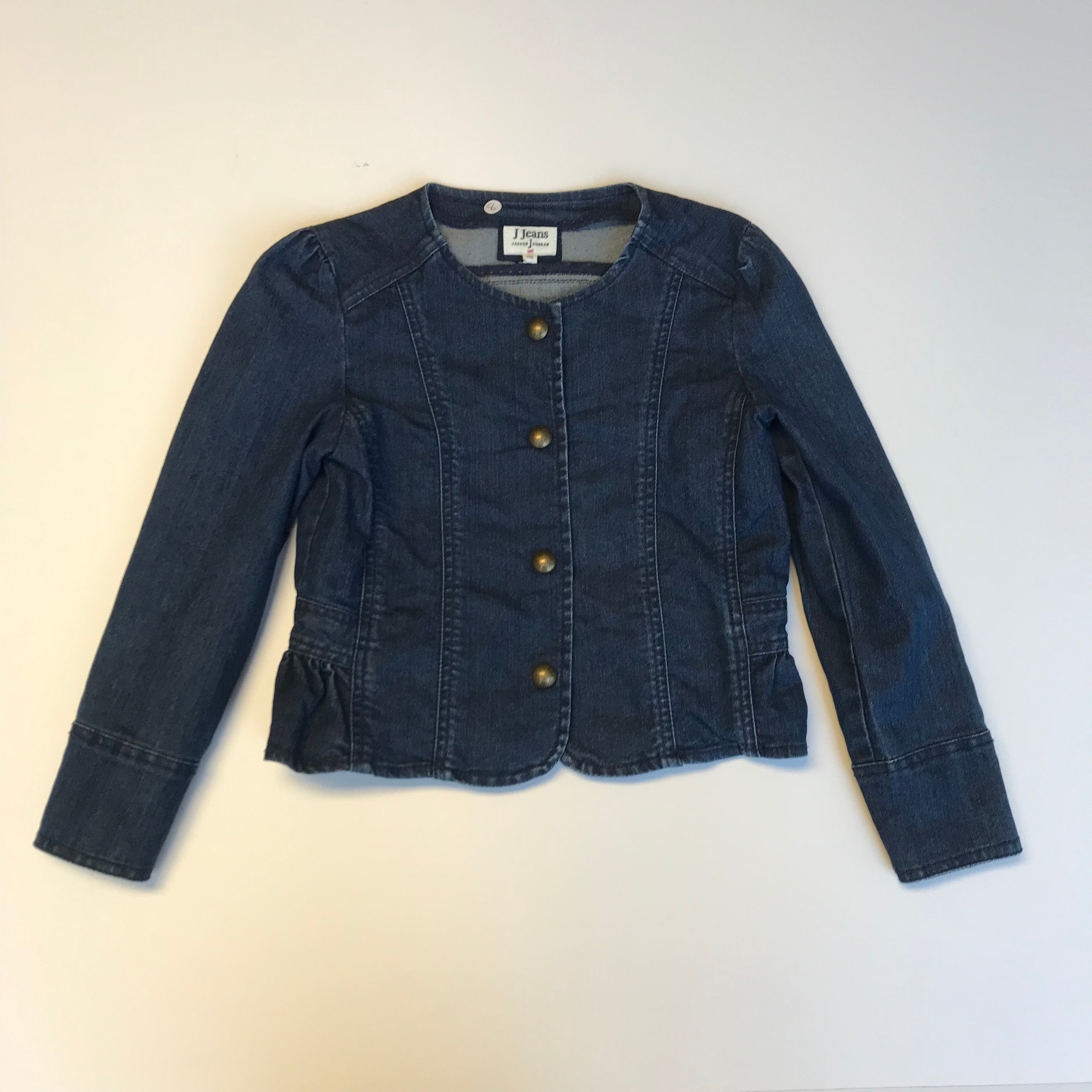 Kedera Women Denim Jacket Button Down Collarless 3/4 Sleeve Cropped Jean  Jacket, White, Small : Amazon.co.uk: Fashion
