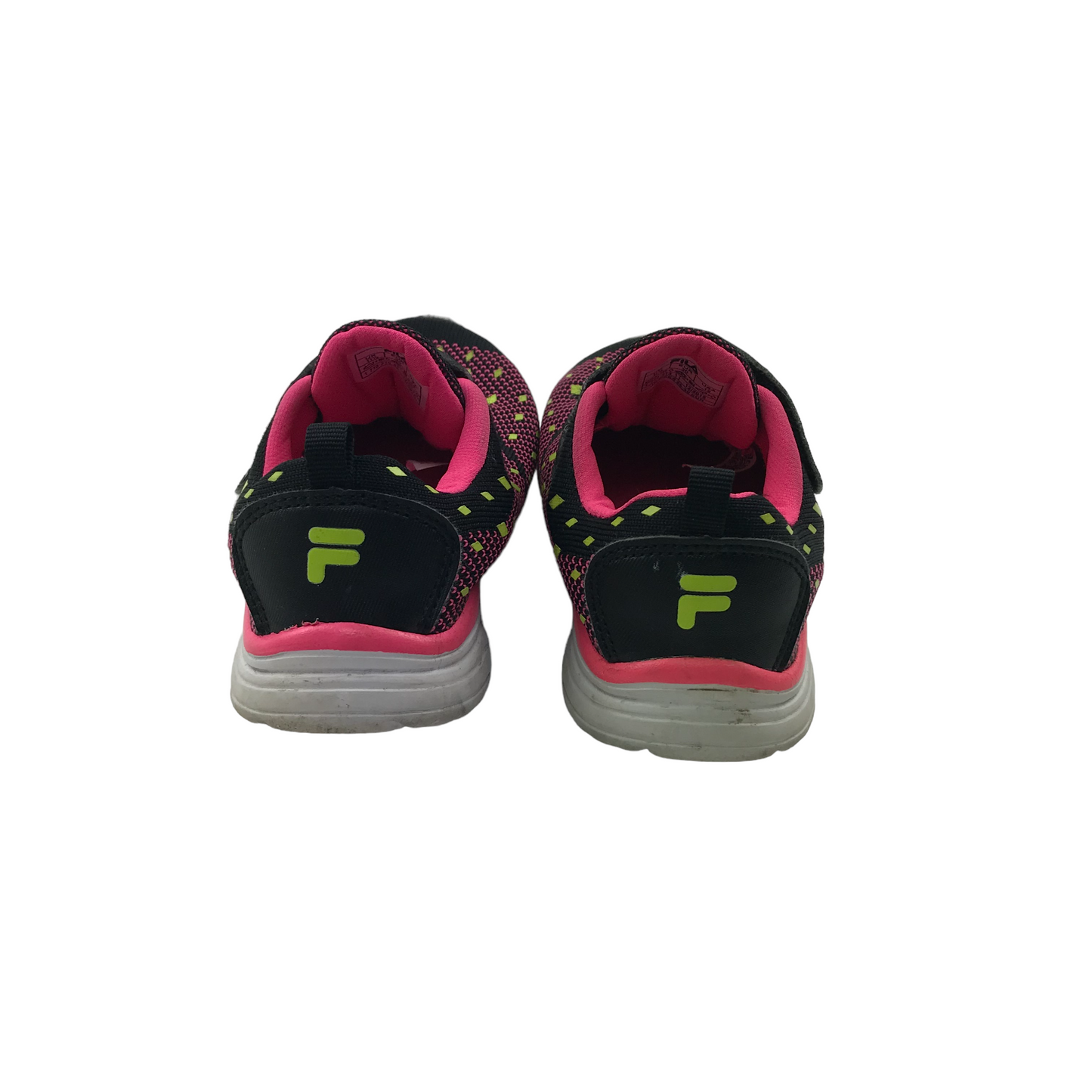 Fila Black and Pink Trainers Shoe Size 11 junior