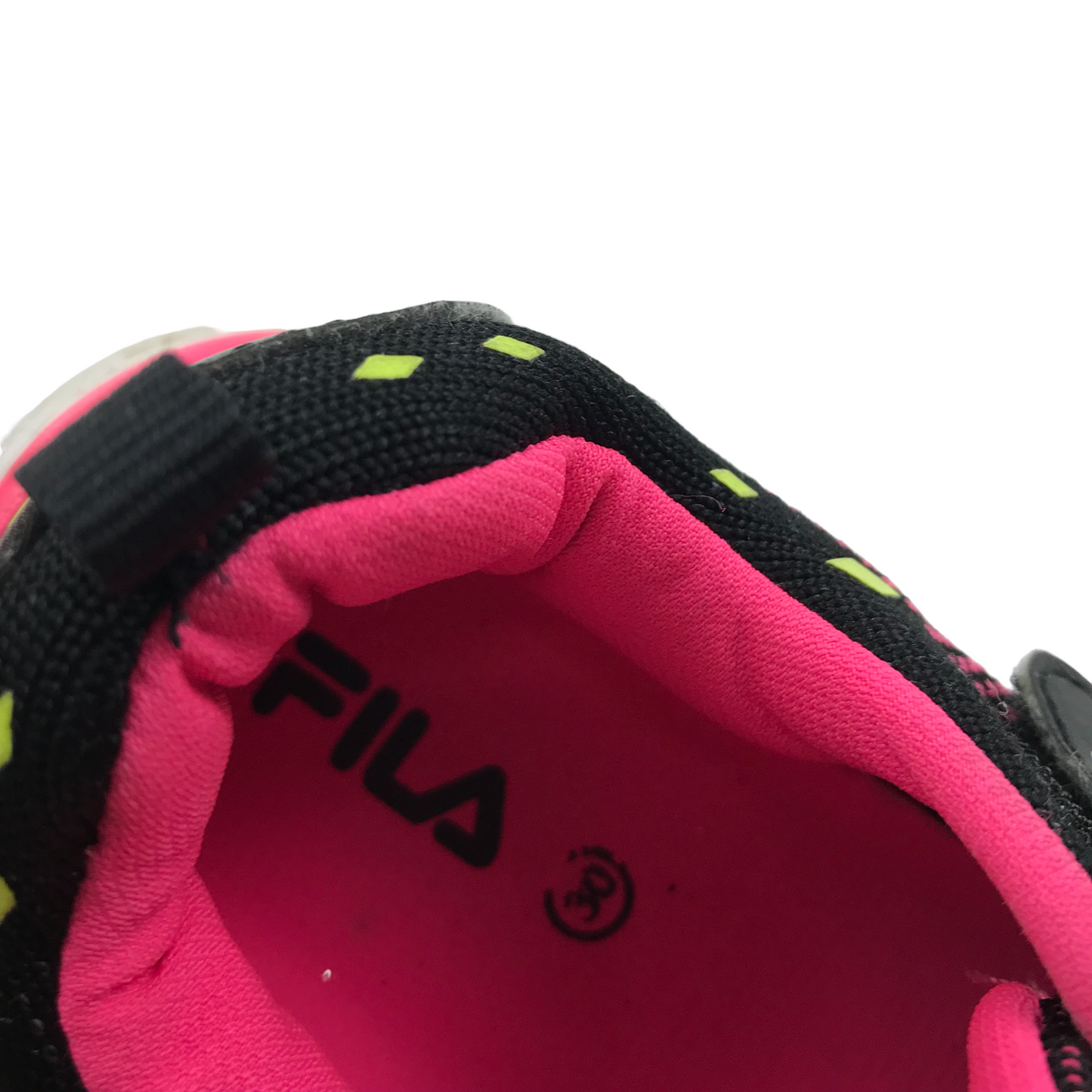 Fila Black and Pink Trainers Shoe Size 11 junior