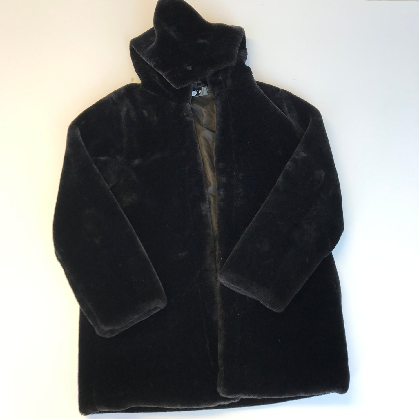 Qiye Black Faux Fur Jacket Age 14