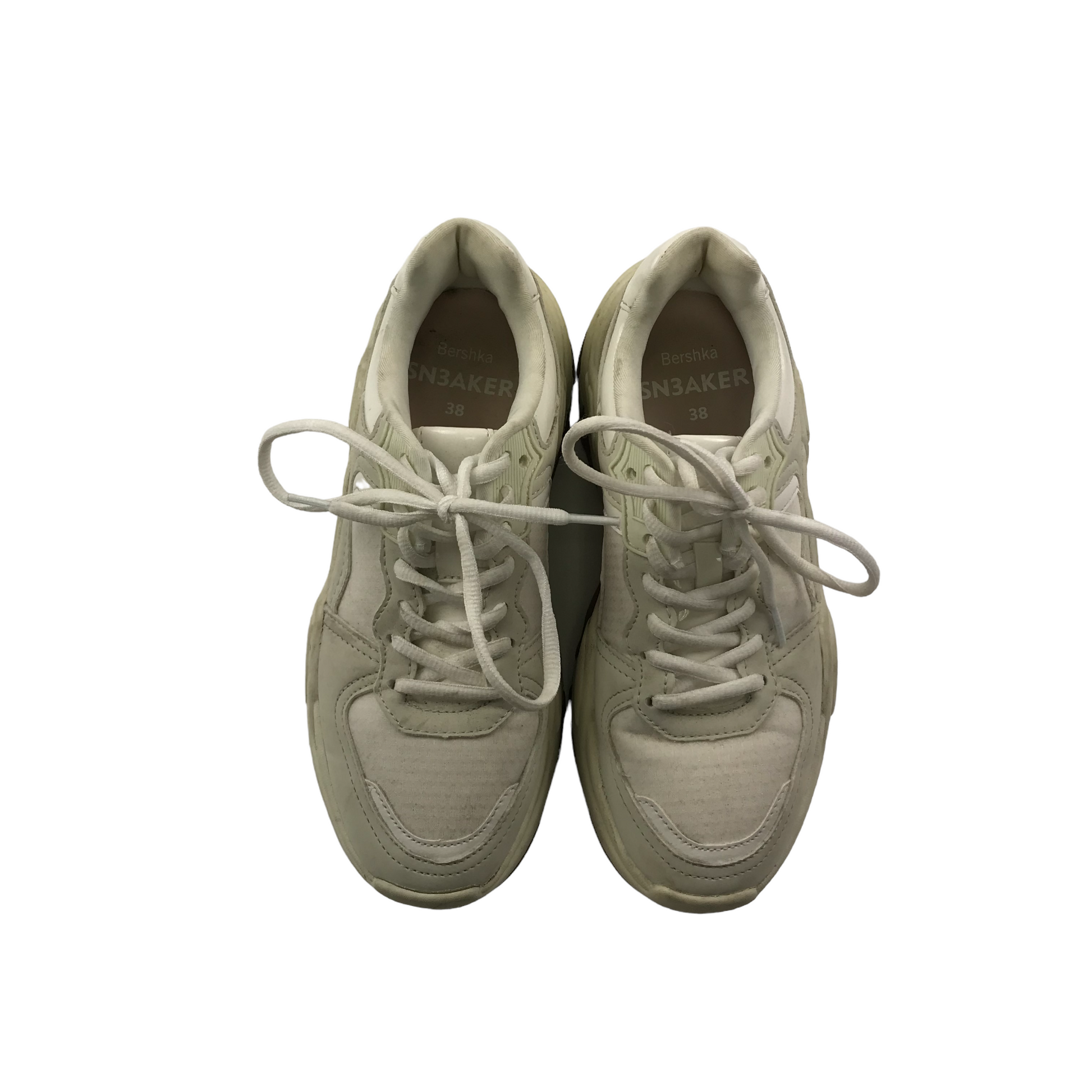 Bershka White Trainers Shoe Size UK 5 EUR 38 ApparelXchange CIC