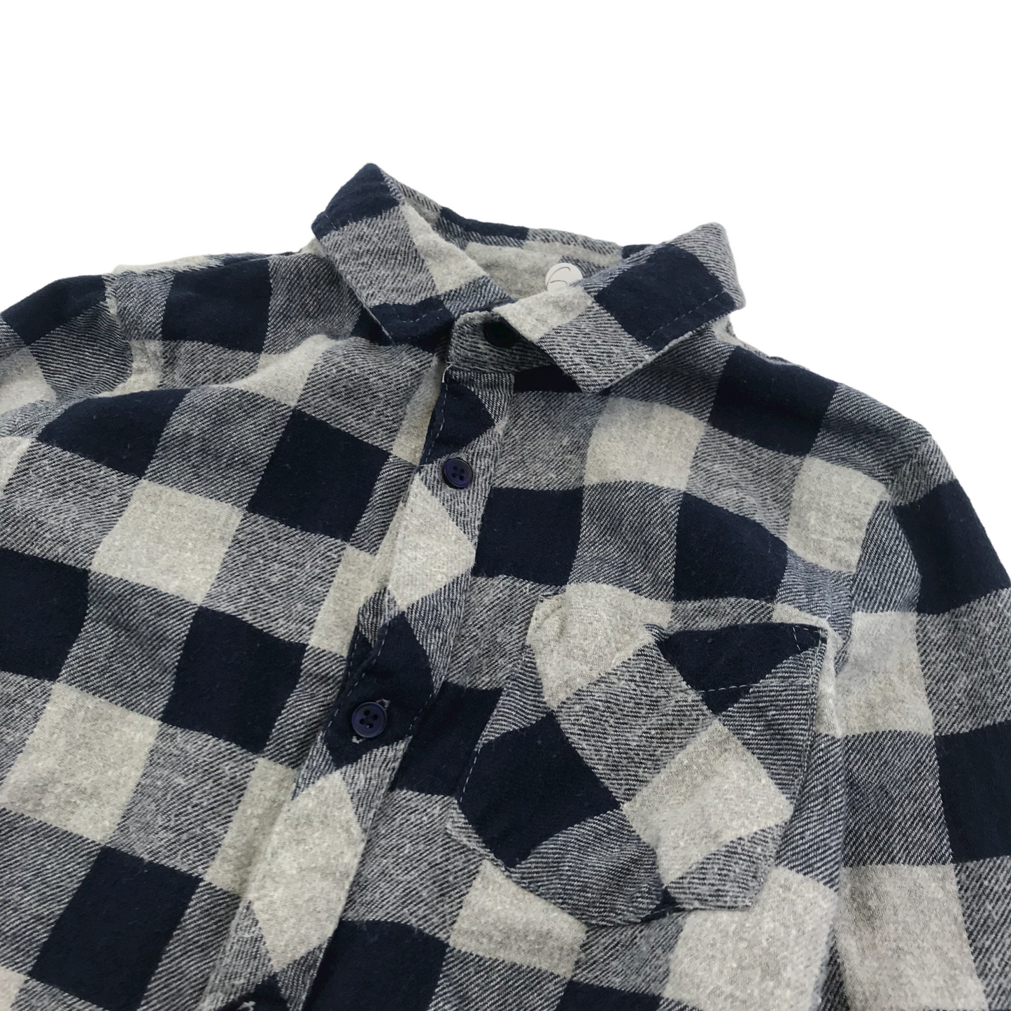 Pep & Co Grey and Blue Checked Shirt Age 6
