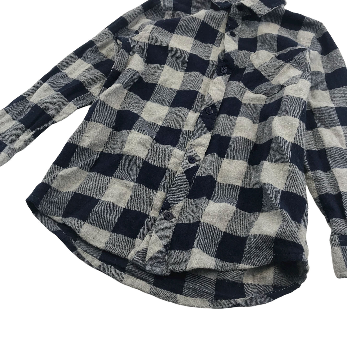 Pep & Co Grey and Blue Checked Shirt Age 6
