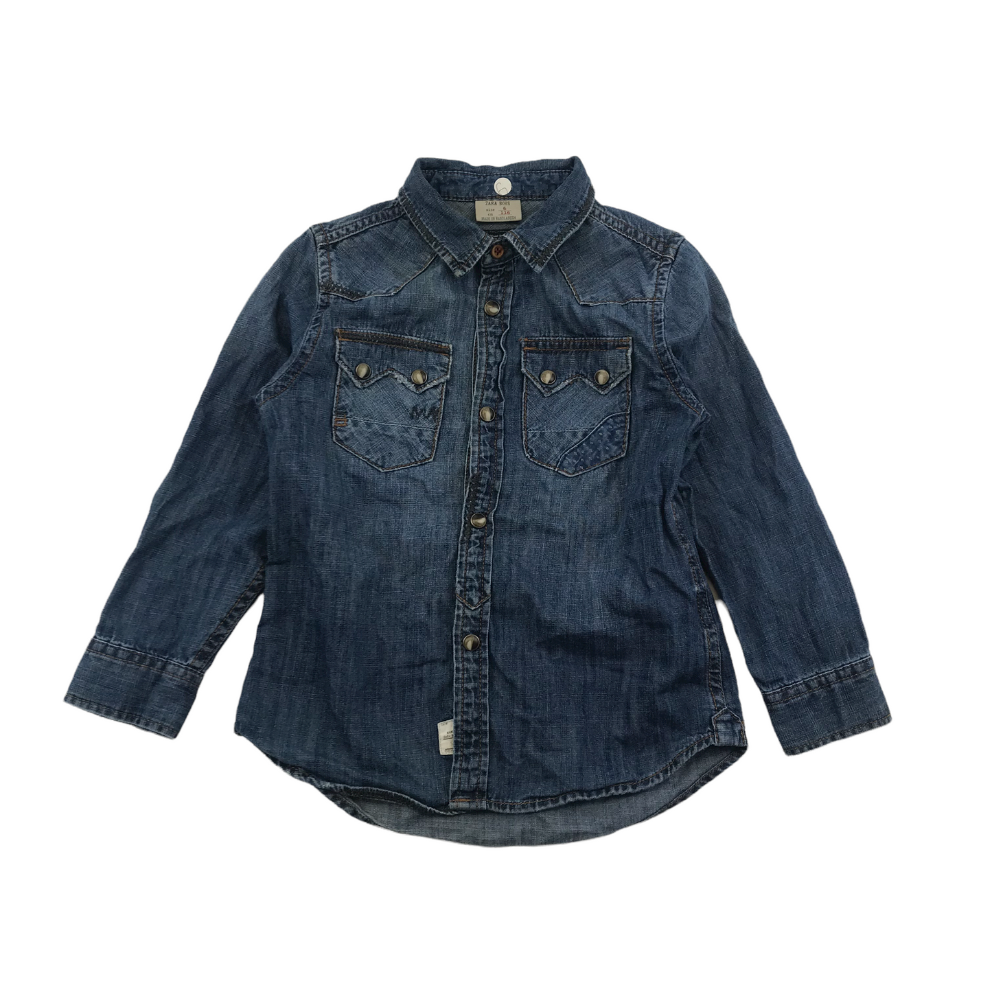 Zara Blue Denim Shirt Age 6