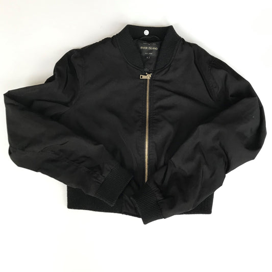 River Island Black Bomber Jacket Women's Size 10