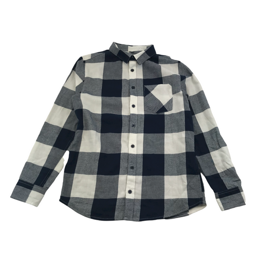 M&S Navy Checked Shirt Age 12