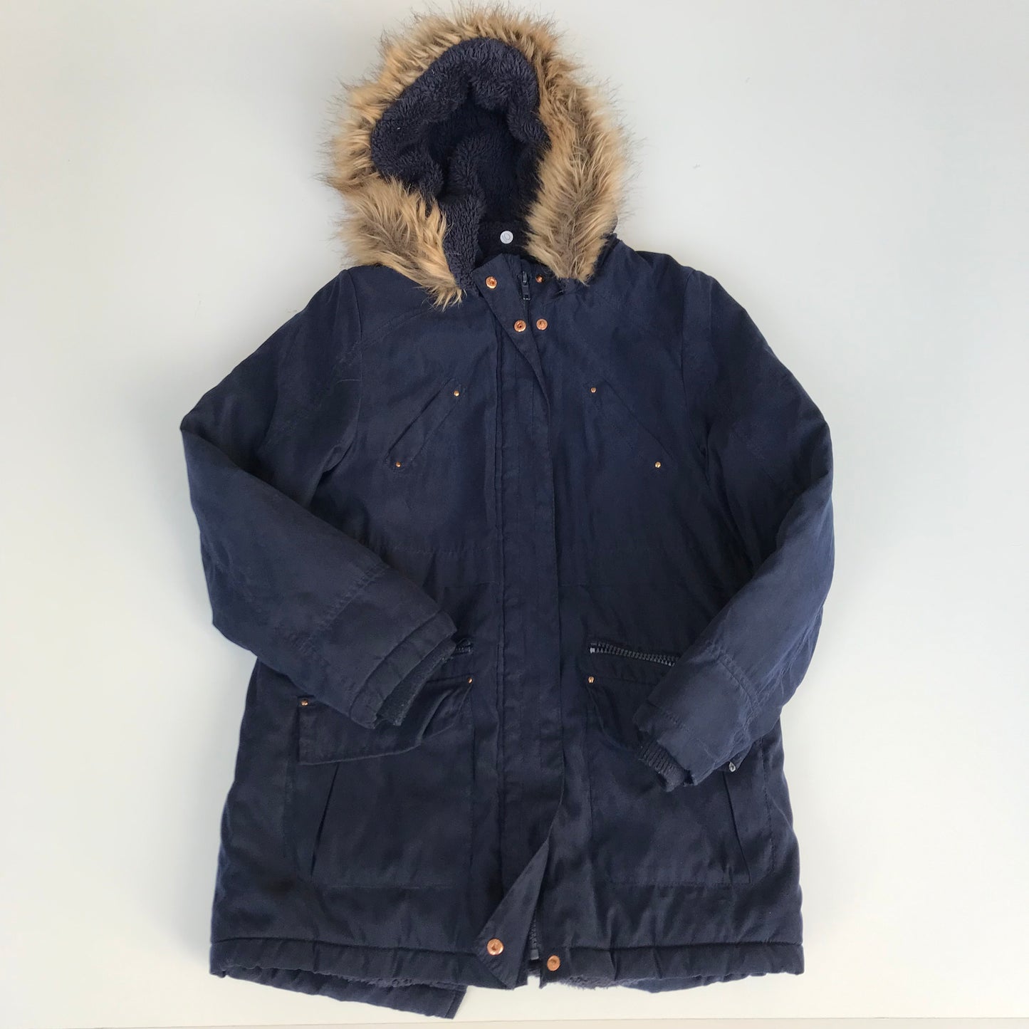 George Navy Blue Parka Jacket Age 10