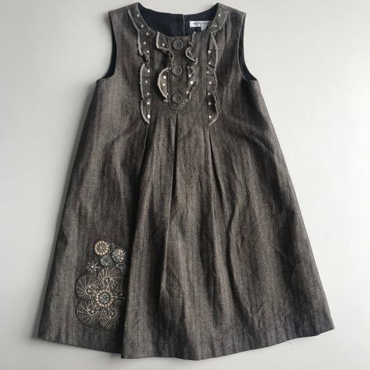 Dress - Greyish Brown Pinafore - Age 5