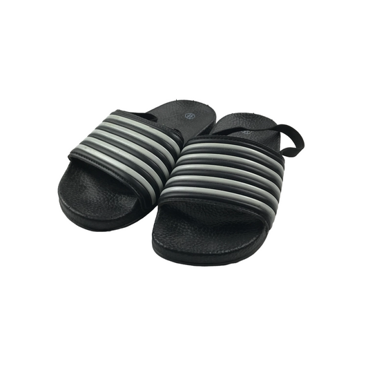 Black and White Stripy Sliders Shoe Size 12 junior