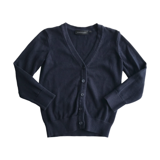 Navy Blue School V-neck Cardigan