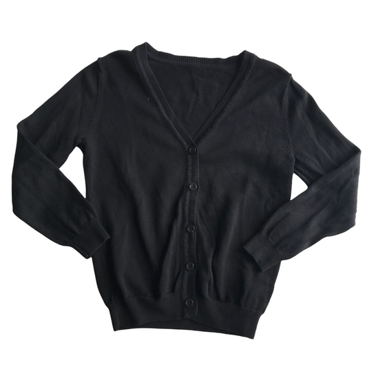 Black School V-neck Cardigan