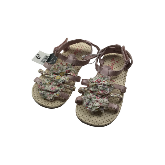 George Pink Floral Polka Dot Sandals Shoe Size 12 junior