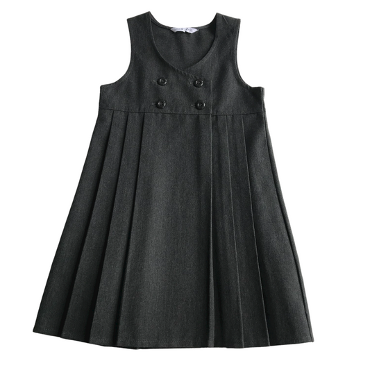 Grey School Double Breasted Pinafore