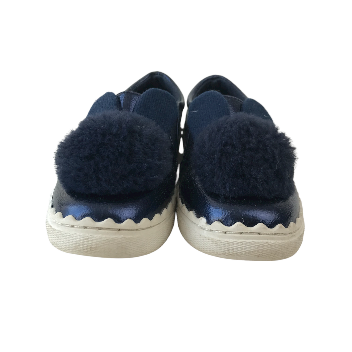 Tu Navy Blue Bunny Pom Pom Plimsolls Shoe Size 12 (jr)