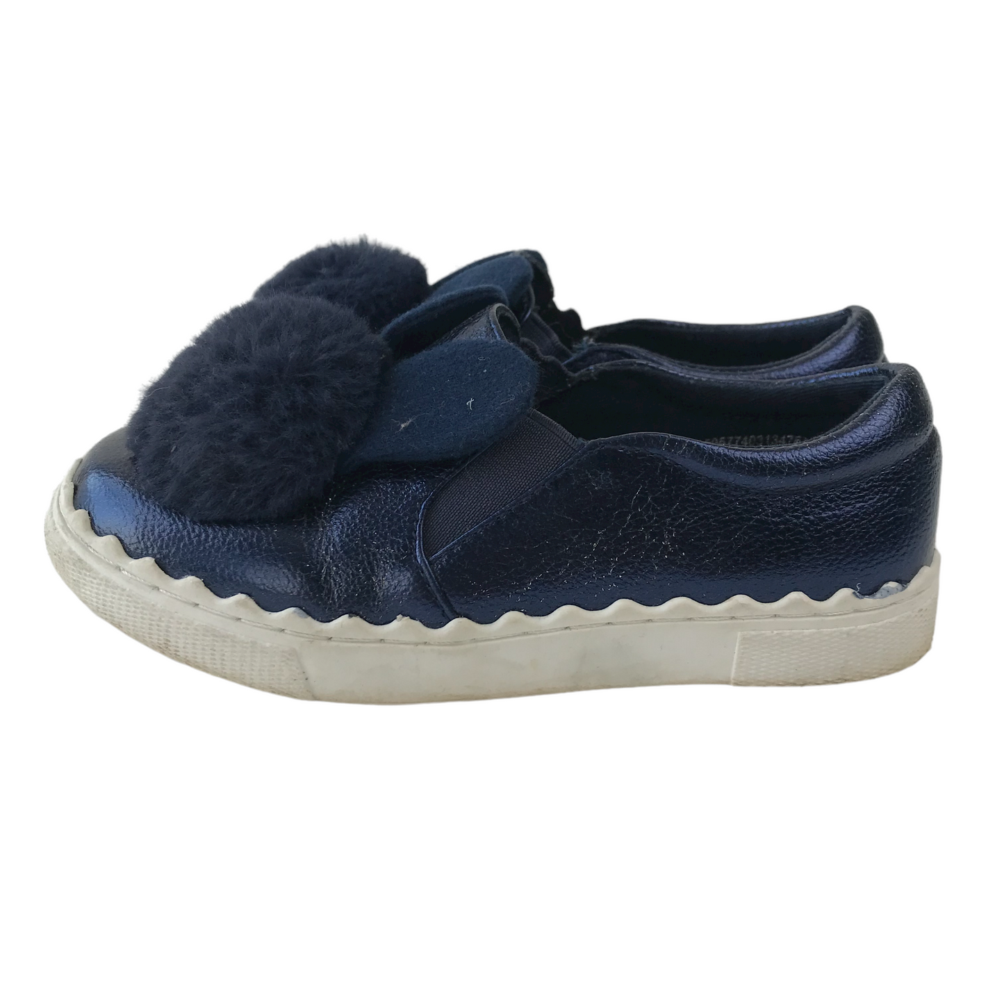 Tu Navy Blue Bunny Pom Pom Plimsolls Shoe Size 12 (jr)