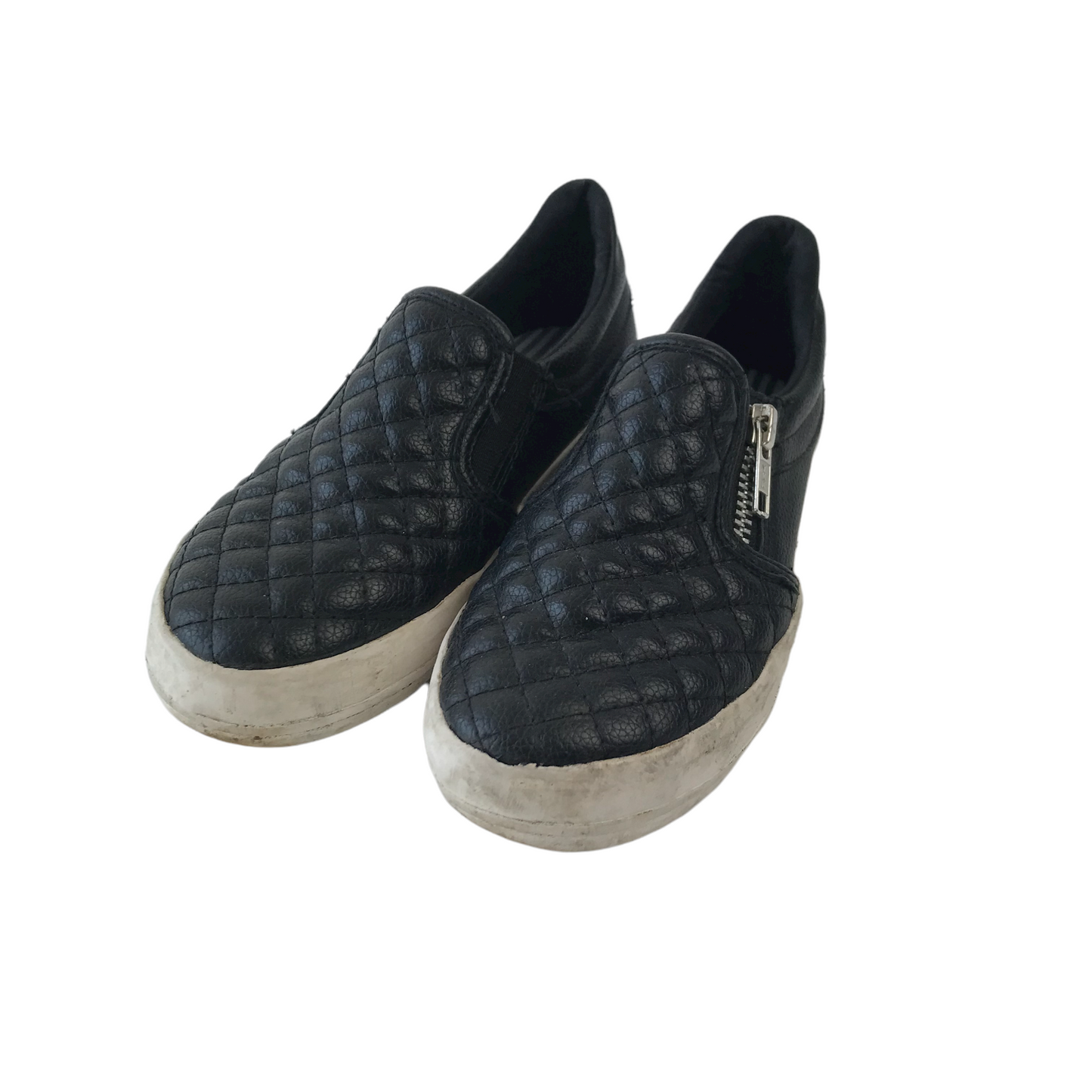 Next Black Quilted Plimsolls Shoe Size 12 (jr)