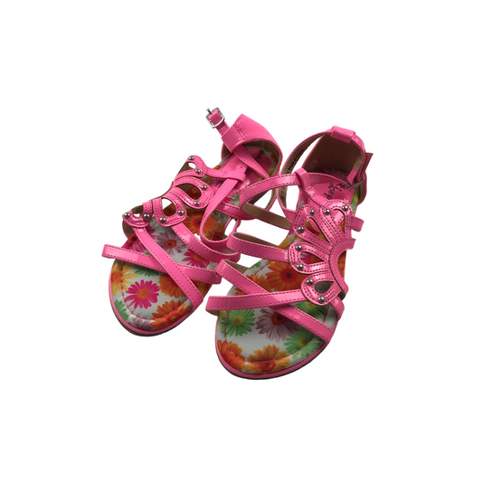 George Bright Pink Flower Sandals Shoe Size 13 junior