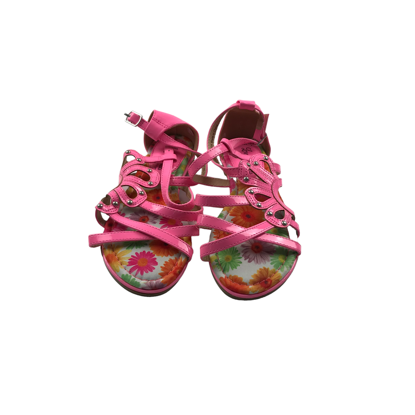 George Bright Pink Flower Sandals Shoe Size 13 junior