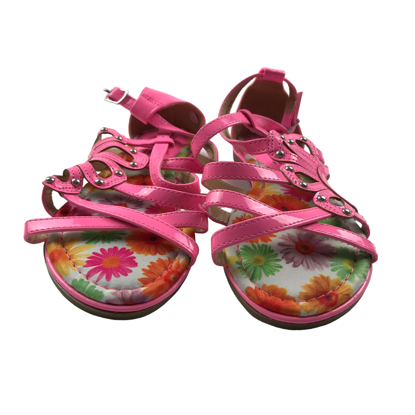 George Bright Pink Flower Sandals Shoe Size 13 junior