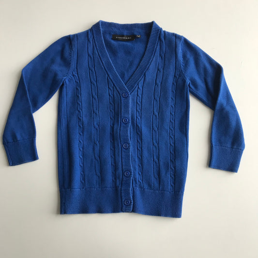 Royal Blue School Cable Knit Cardigan