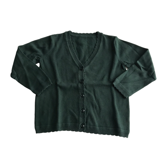 Green School Scalloped Cardigan