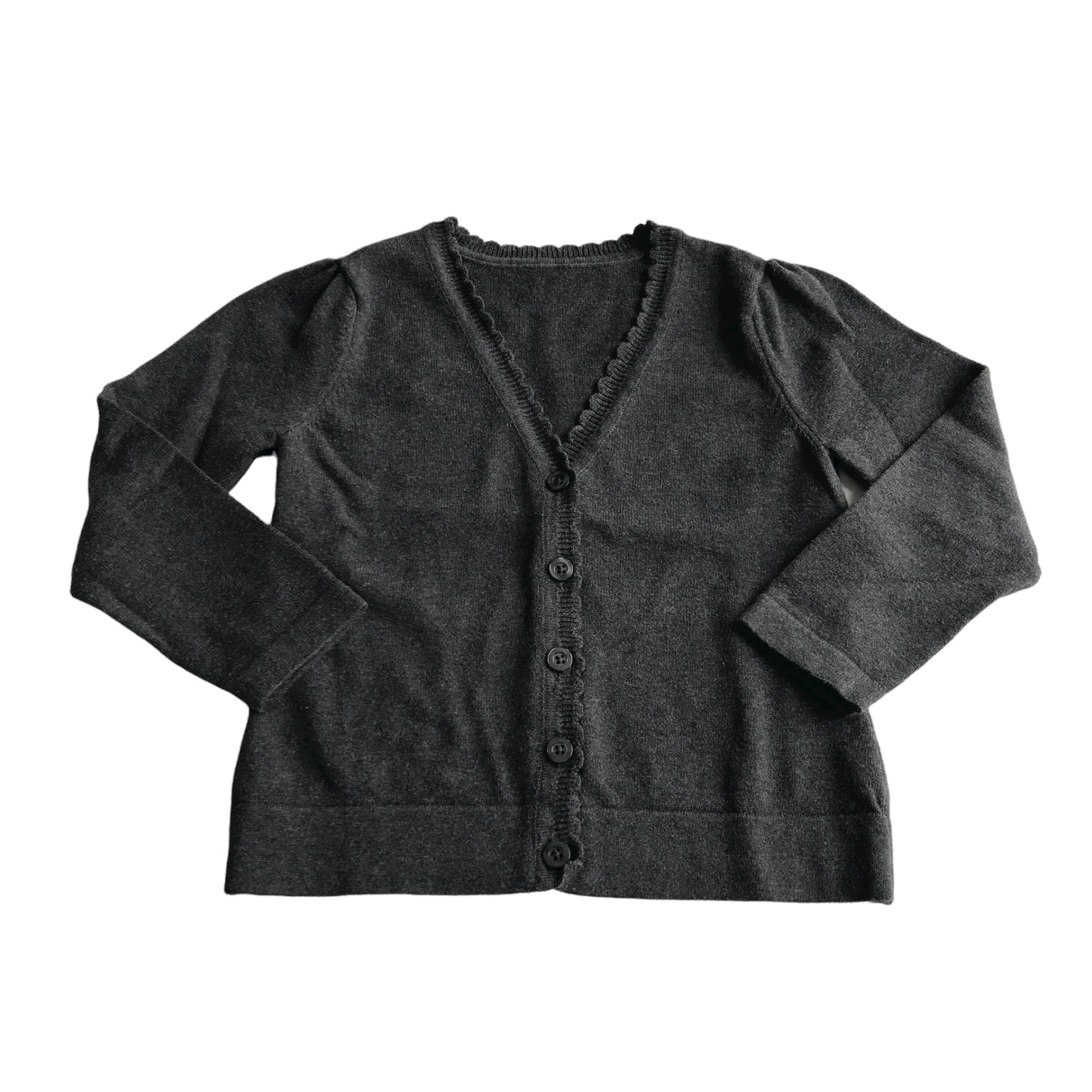 Dark Grey School Scalloped Cardigan ApparelXchange CIC