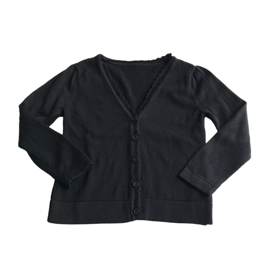 Black School Scalloped Cardigan