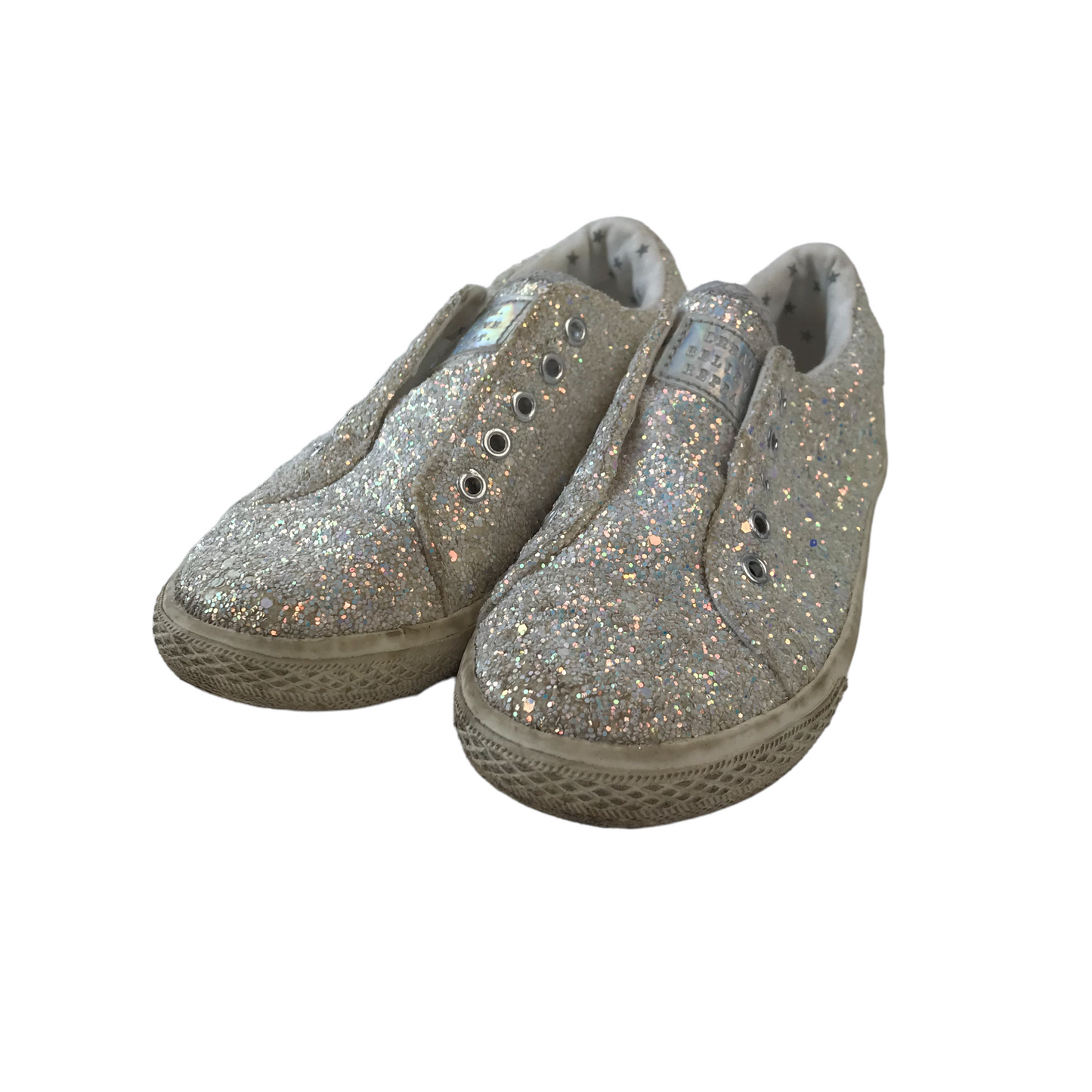 Silver sparkly slip on on sale shoes