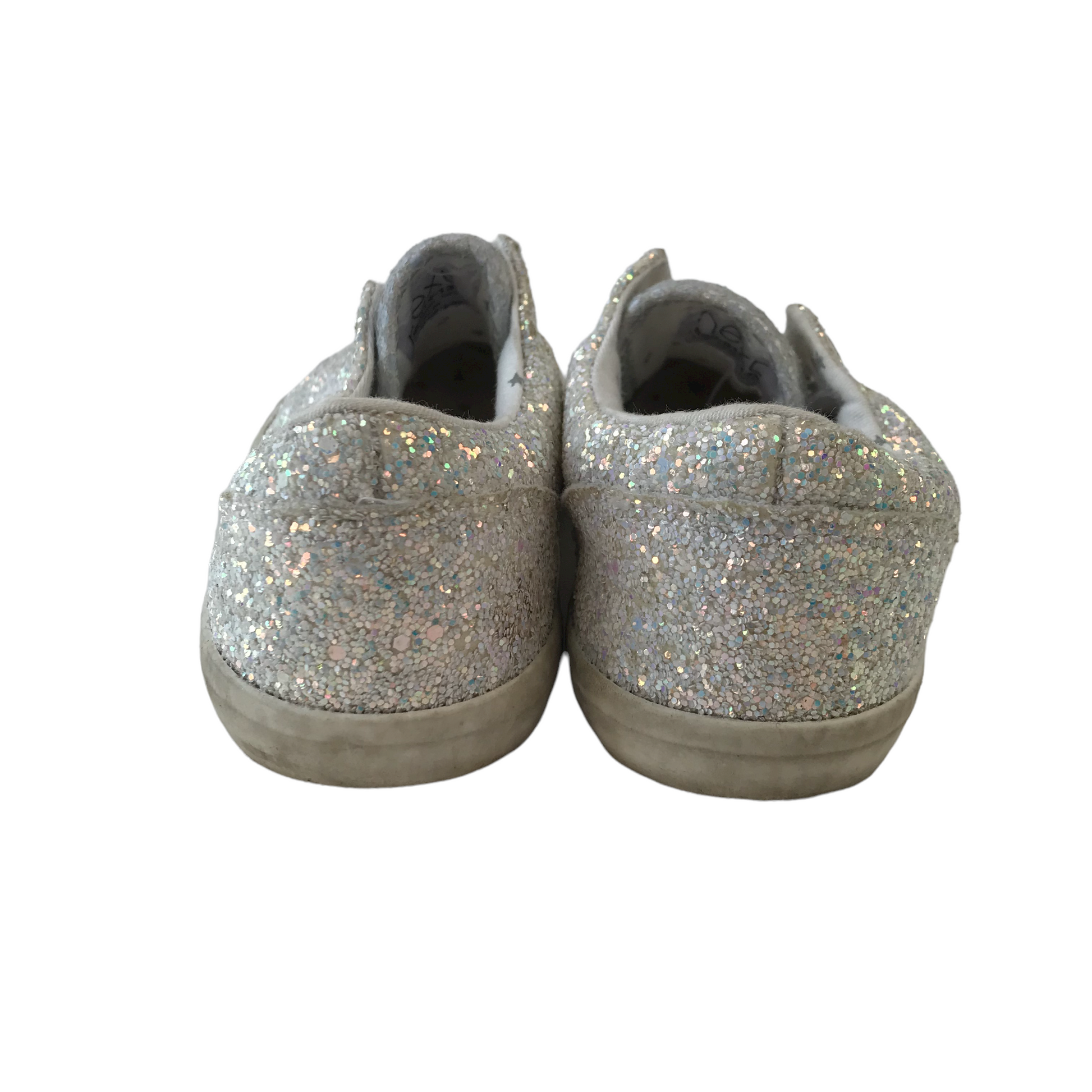 Next White and Silver Sparkly Trainers Shoe Size 11 jr