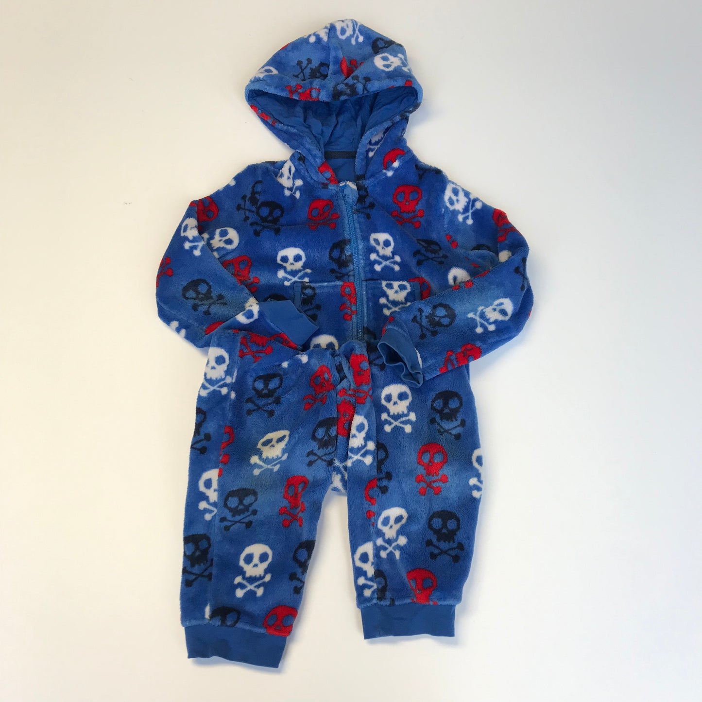 M&S Blue Skull Onesie Age 7