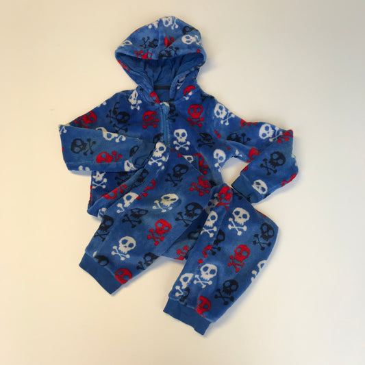 M&S Blue Skull Onesie Age 7