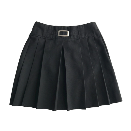 Black School Skirt with Buckle Detail