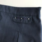 Navy Blue School Floral Embroidery Skirt