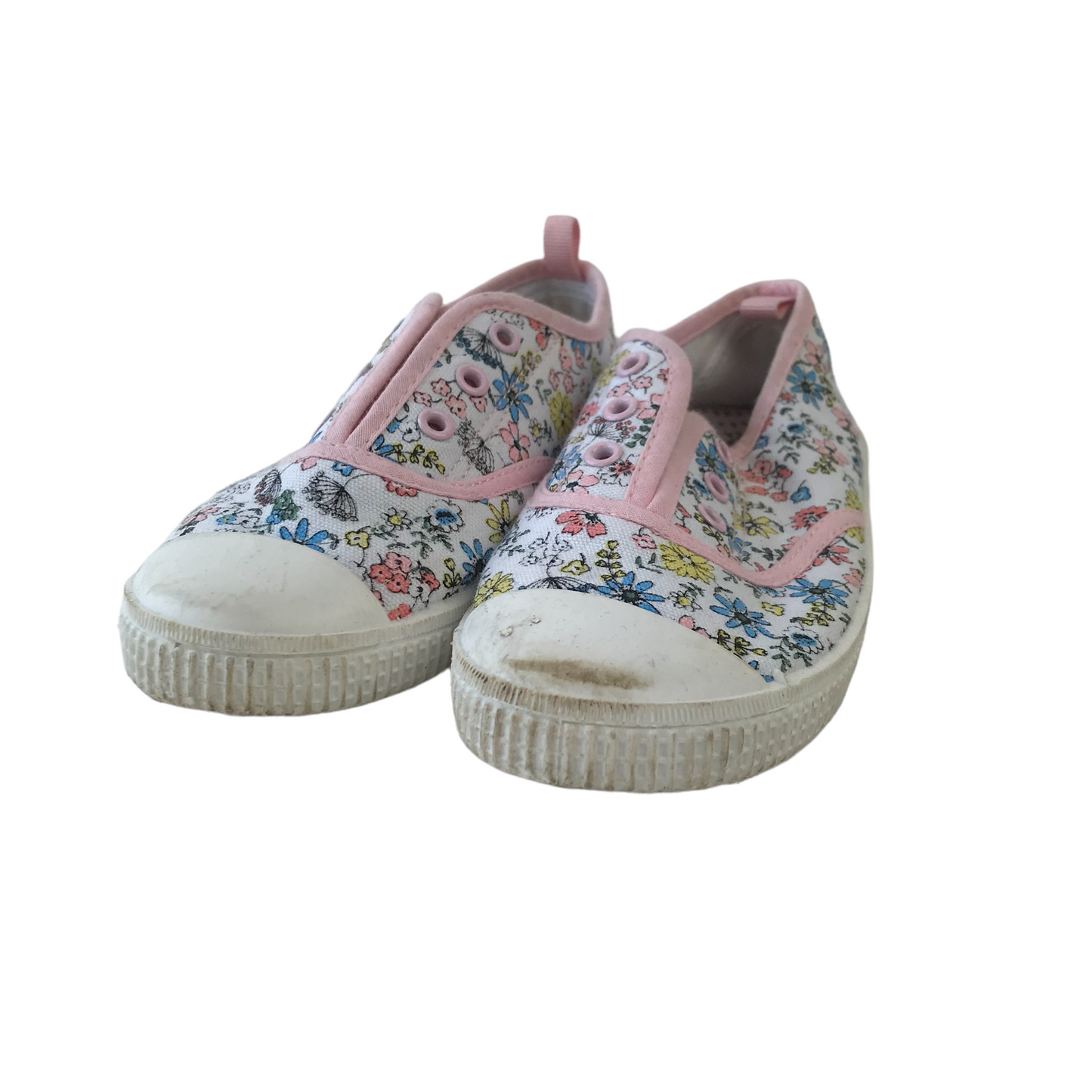 Primark Floral Plimsoll-style Trainers Shoe Size 11 (jr)