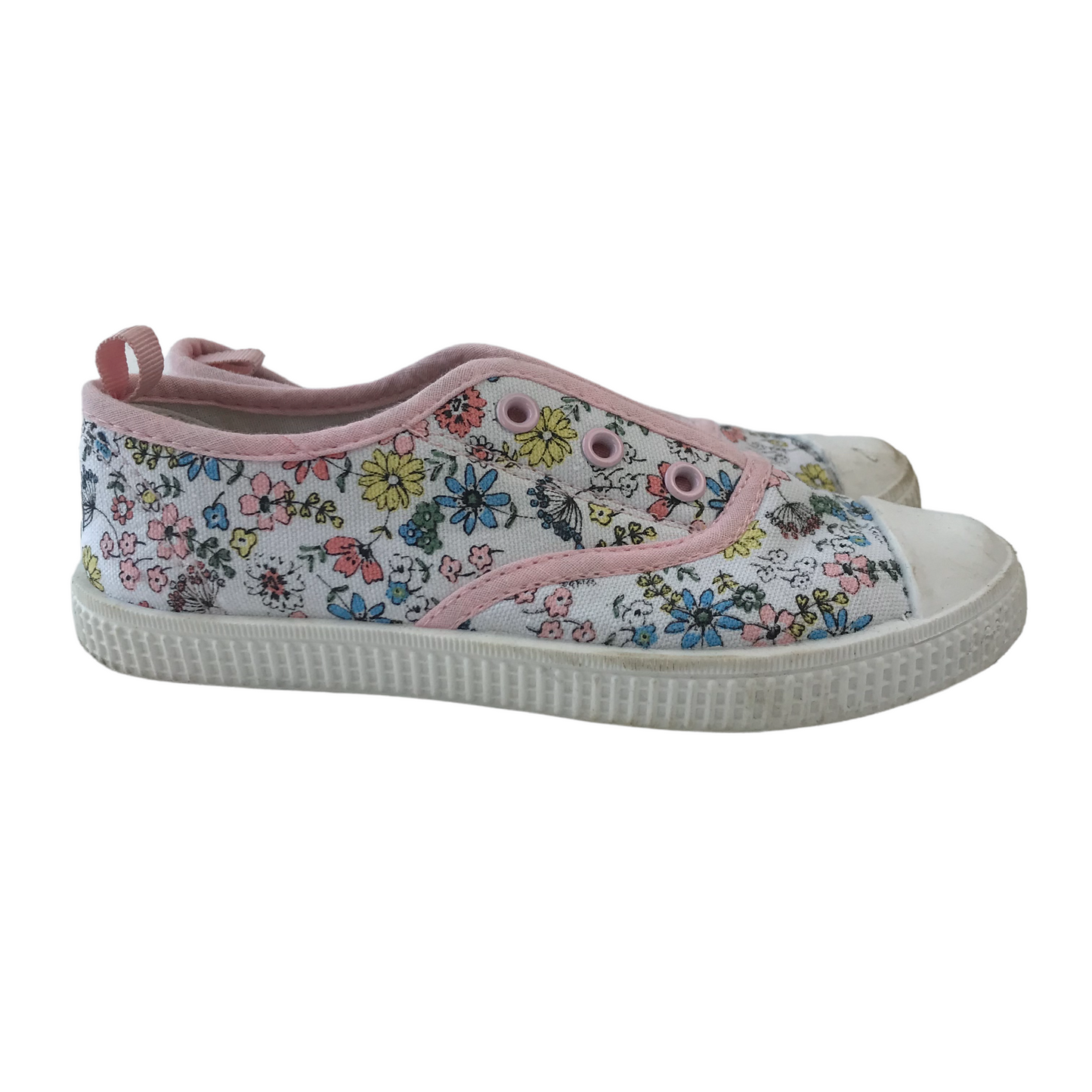 Primark Floral Plimsoll-style Trainers Shoe Size 11 (jr)