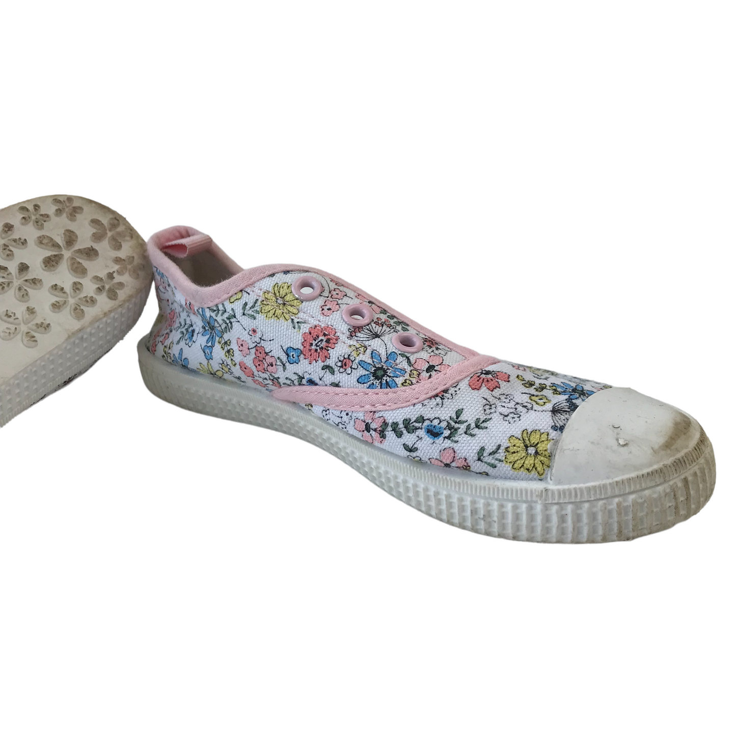 Primark Floral Plimsoll-style Trainers Shoe Size 11 (jr)