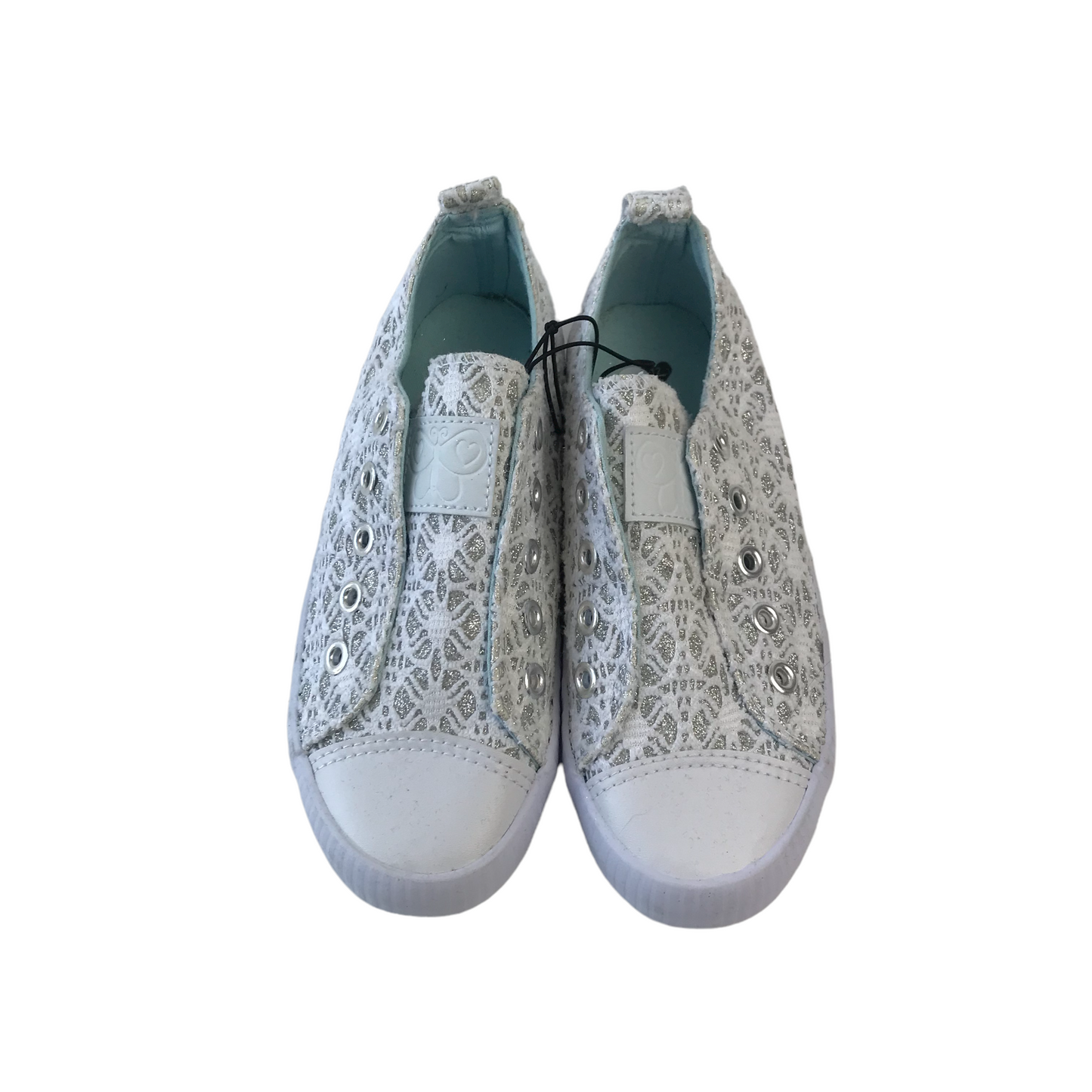 Sparkling White and Silver Trainers Shoe Size 12 (jr)