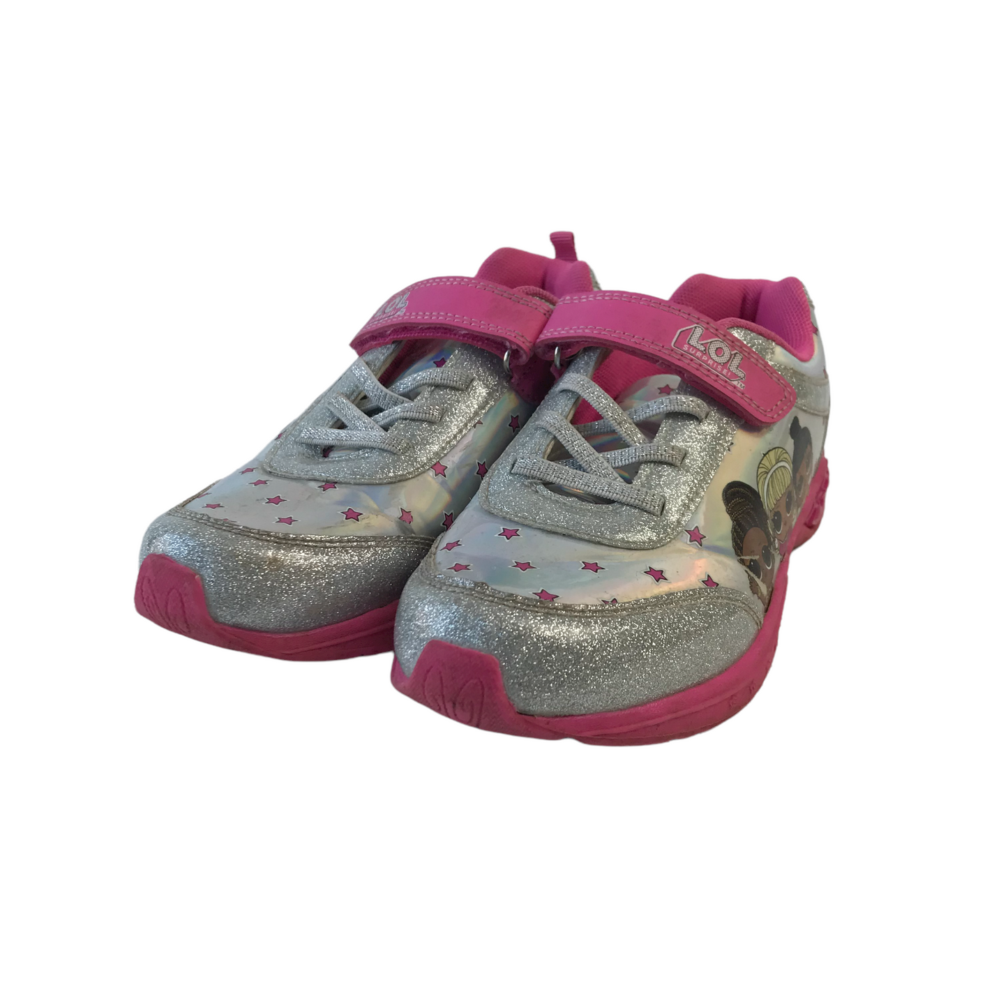 LOL Silver and Pink Trainers Shoe Size 2