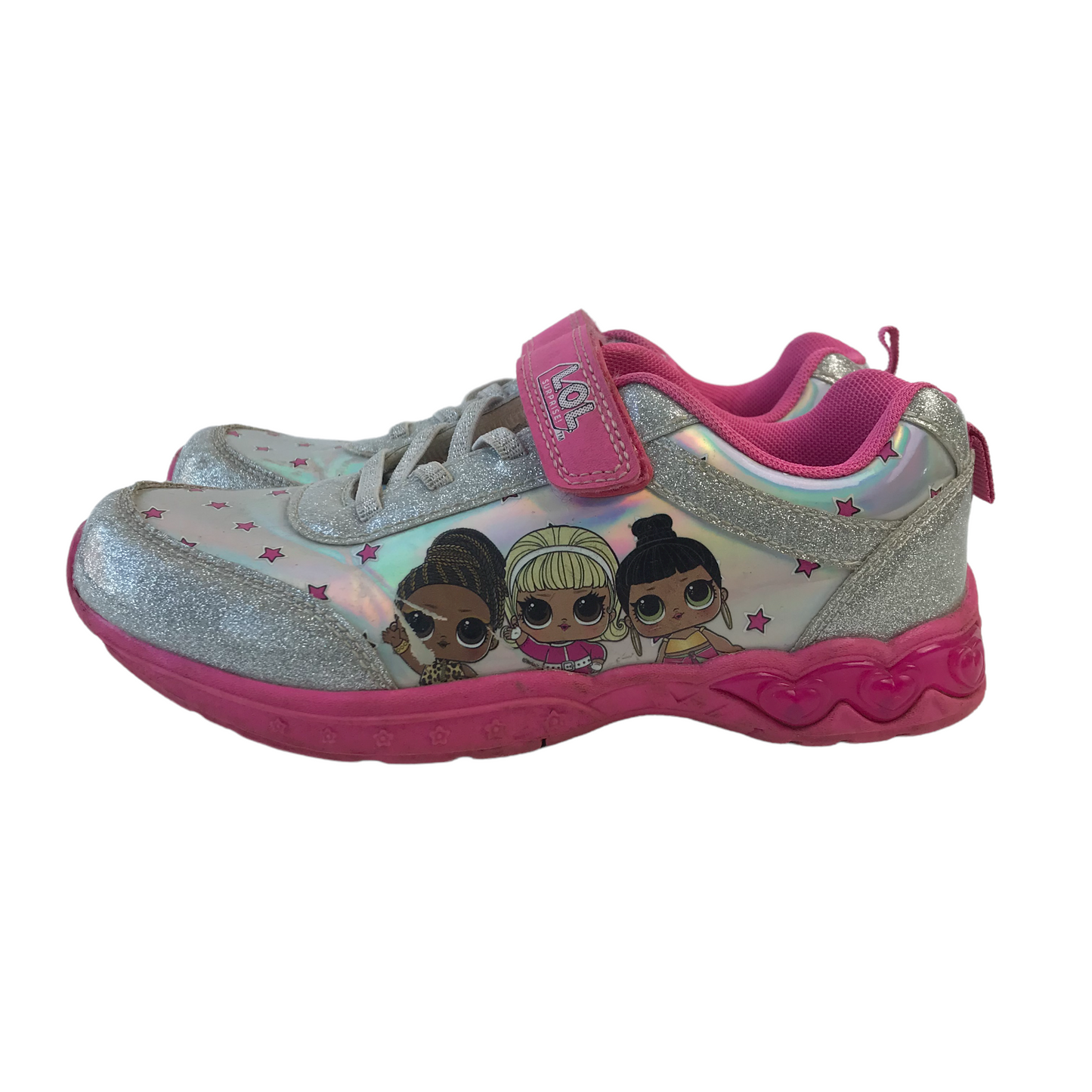LOL Silver and Pink Trainers Shoe Size 2