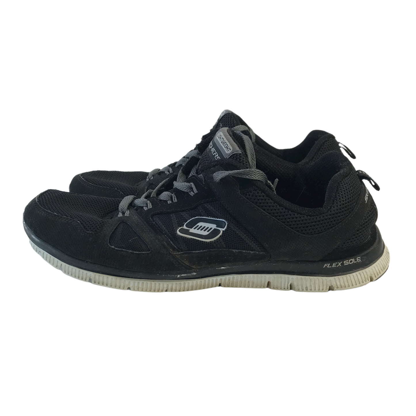 Skechers Lightweight Black Trainers Shoe Size 7