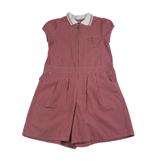 Tu Red School Gingham Summer Jumpsuit Age 8