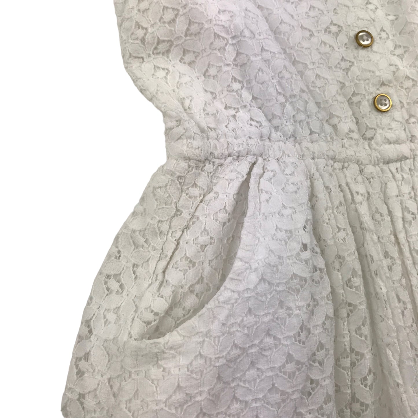 Tu White Lace Style Cotton Mix Dress Age 7