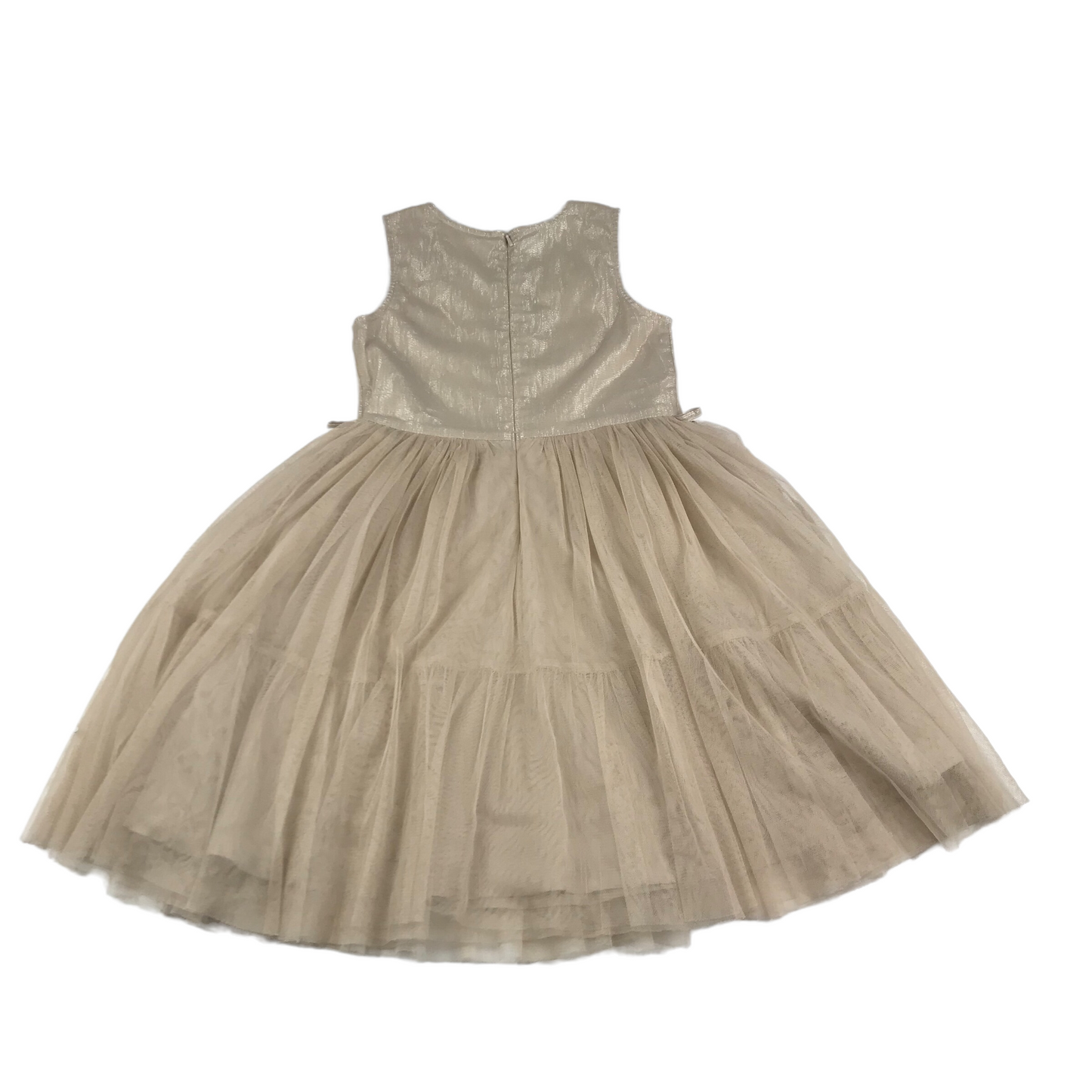 Next Light Beige Sequin Bow Detailed Dress Age 8