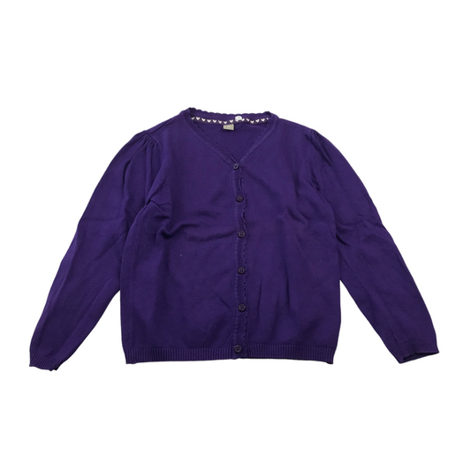 Purple School Scalloped Cardigan