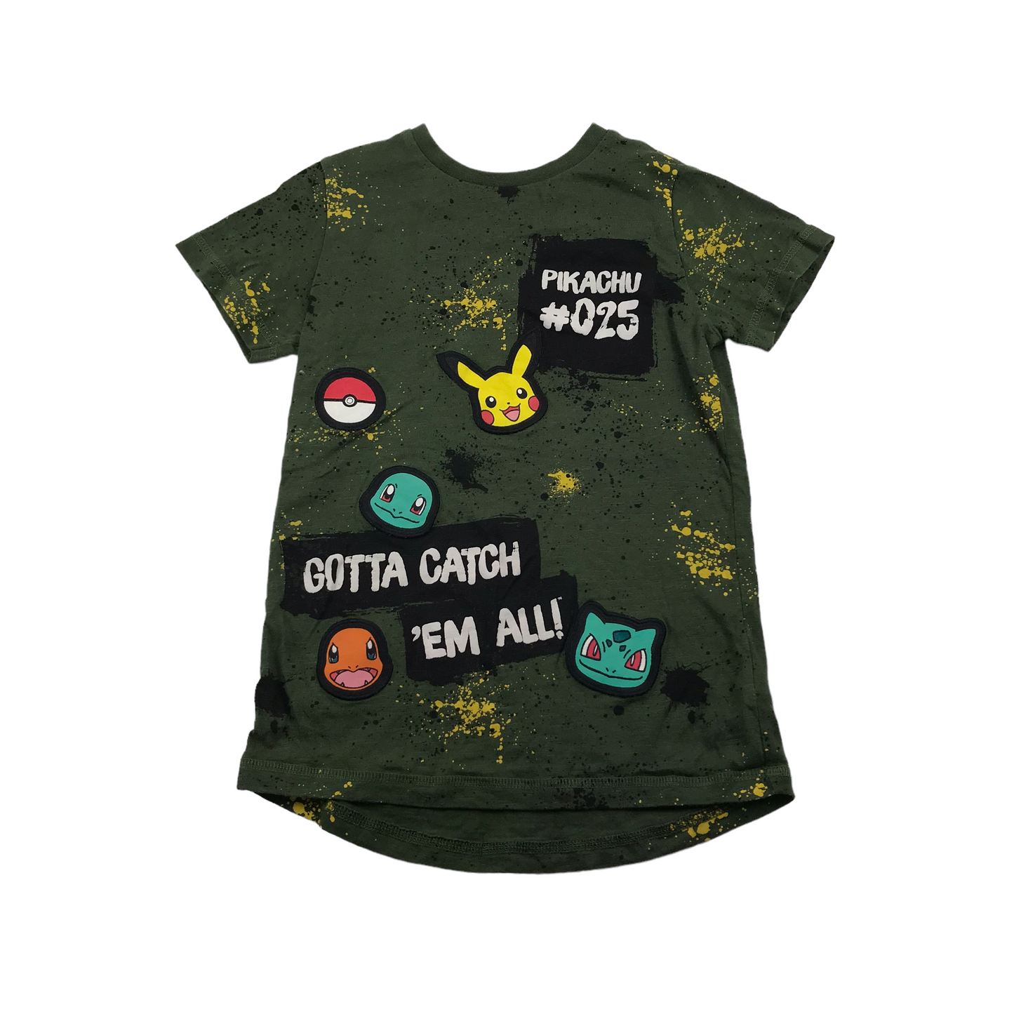 Next Khaki Green Pokémon Print T-shirt Age 6