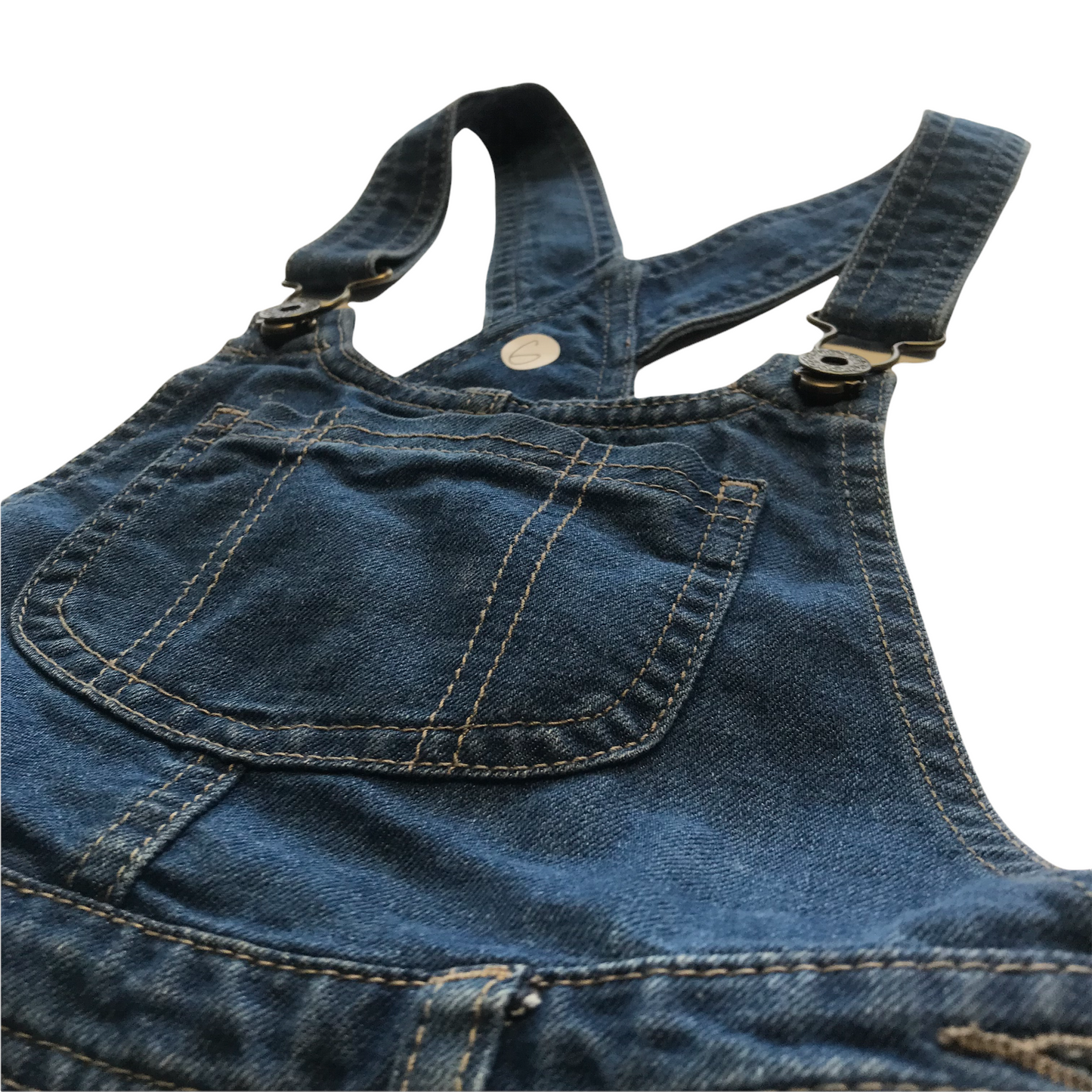 Blue Denim Shorts Dungaree Age 6