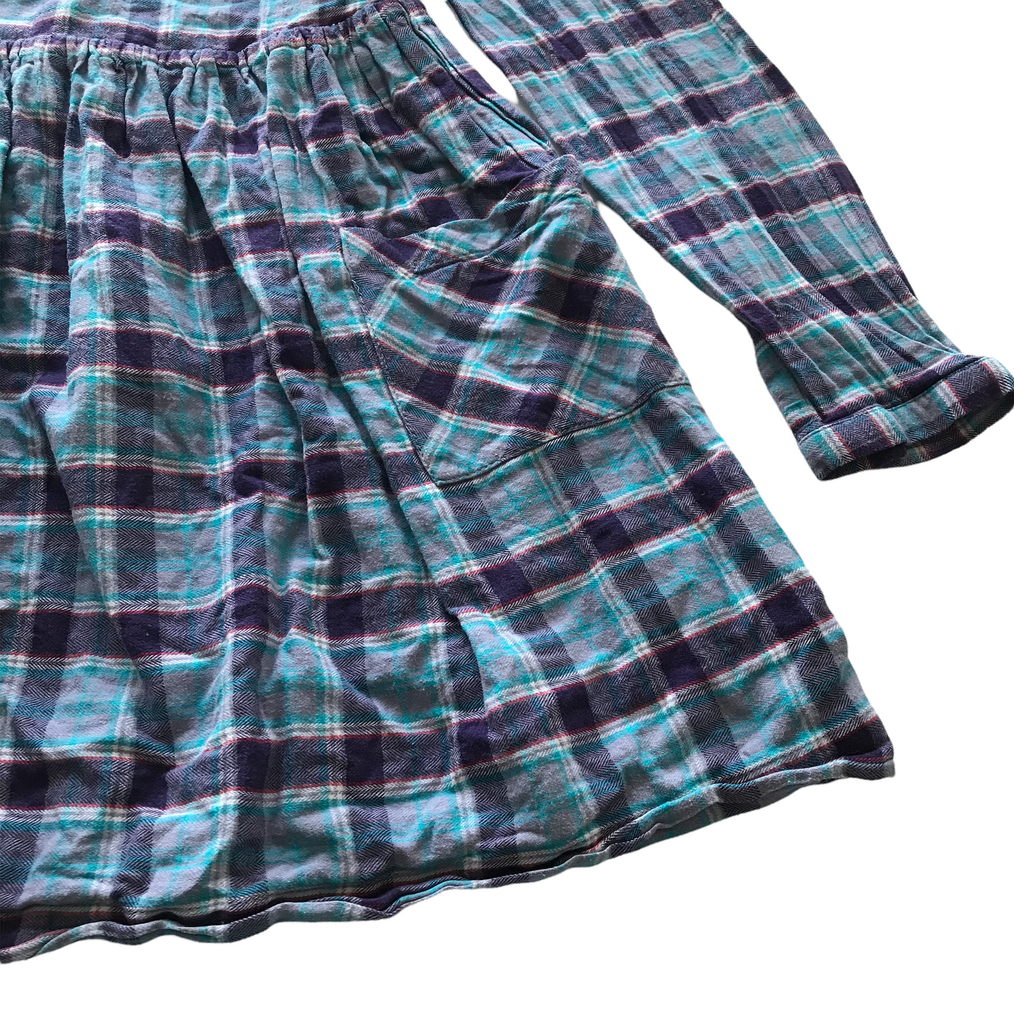 Kaisely Blue Checked Long Sleeve Dress Age 7