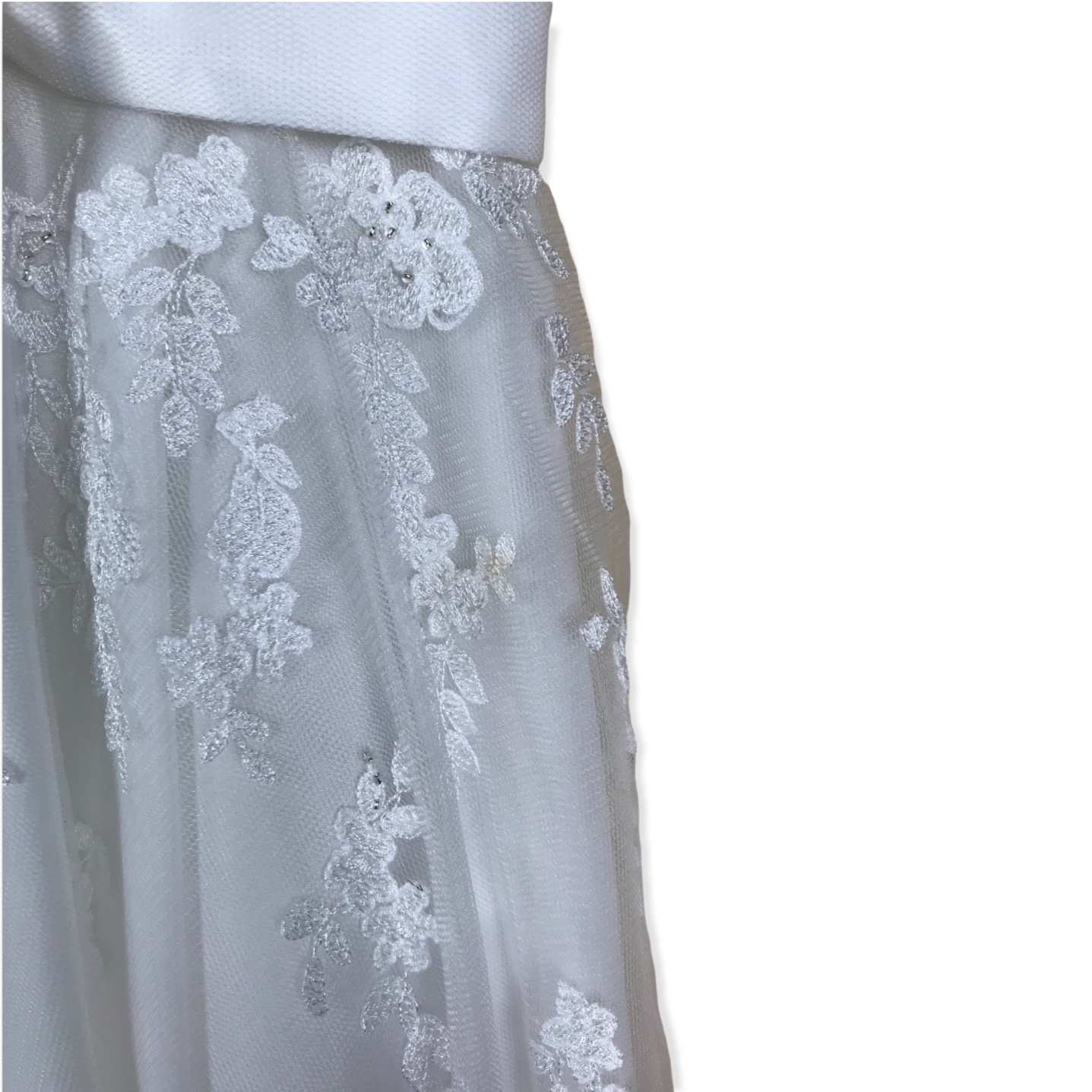 RJR. John Rocha White Embroidery Detailed Tulle Formal Dress Age 9