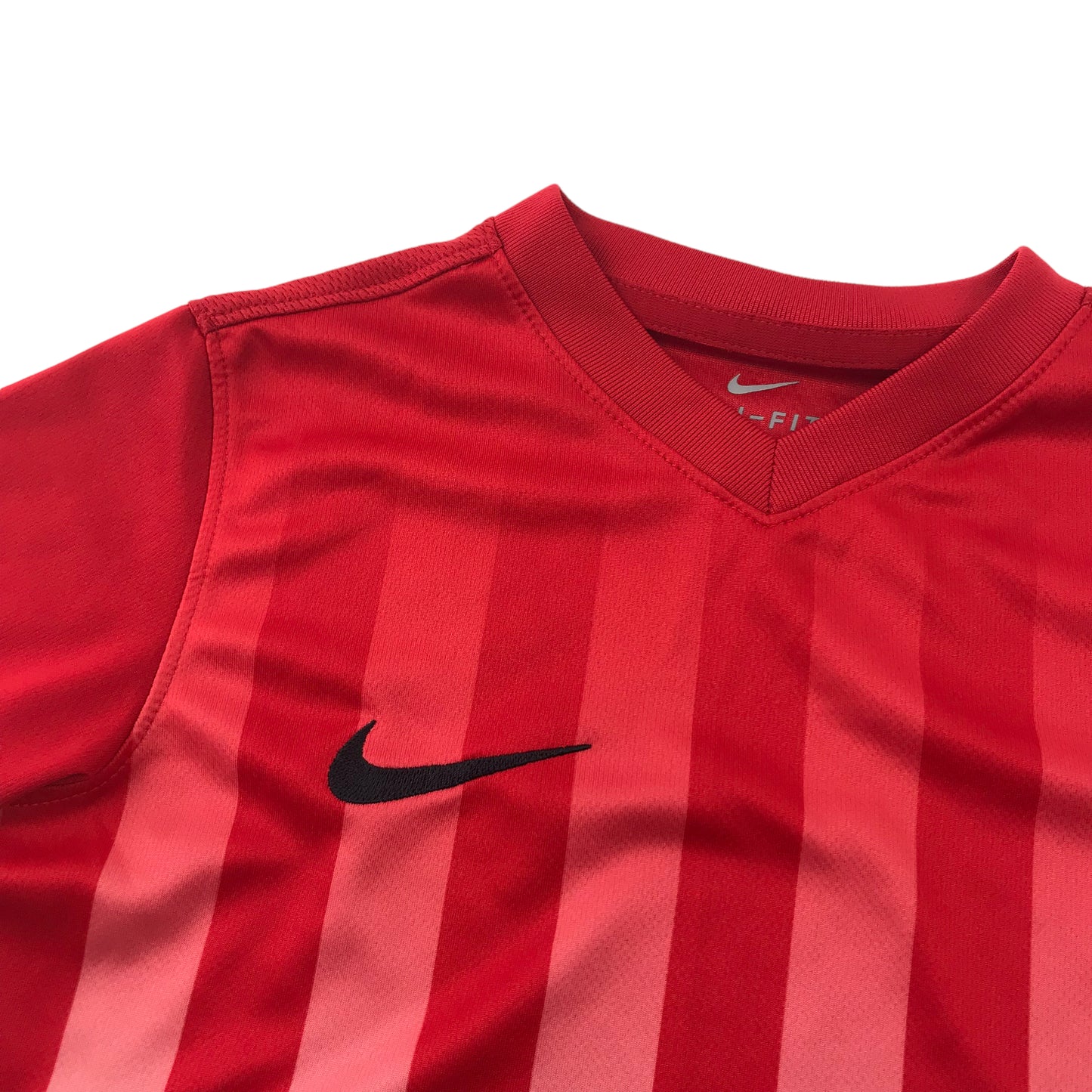 Nike Red Gradient Stripes Football Sports Top Age 7